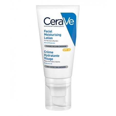 CERAVE CREME HYDRATANTE VISAGE PEAUX NORMALES A SECHES SPF25 52ML