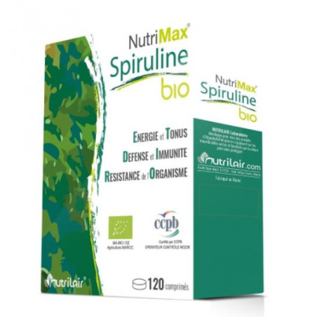 NUTRIMAX SPIRULINE 100% BIO 120 COMPRIMES TONUS ET VITALITÉ