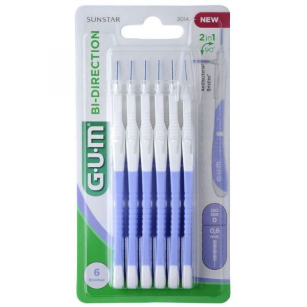 GUM Manche par 6 unités avec Brossestte Mega Micro-Fine (0,6mm)