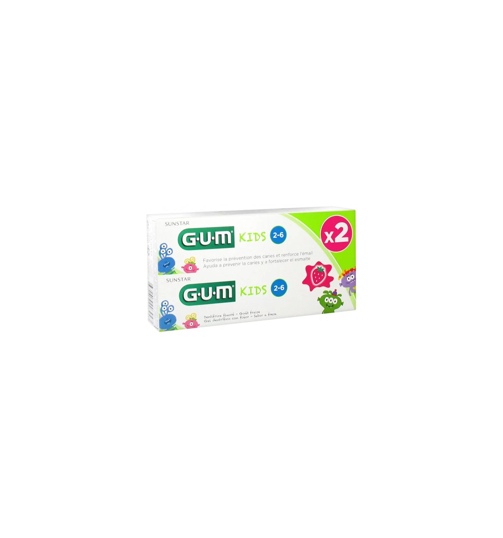 GUM Dentifrice kids+3ans 50ml- PACK DUO NEW